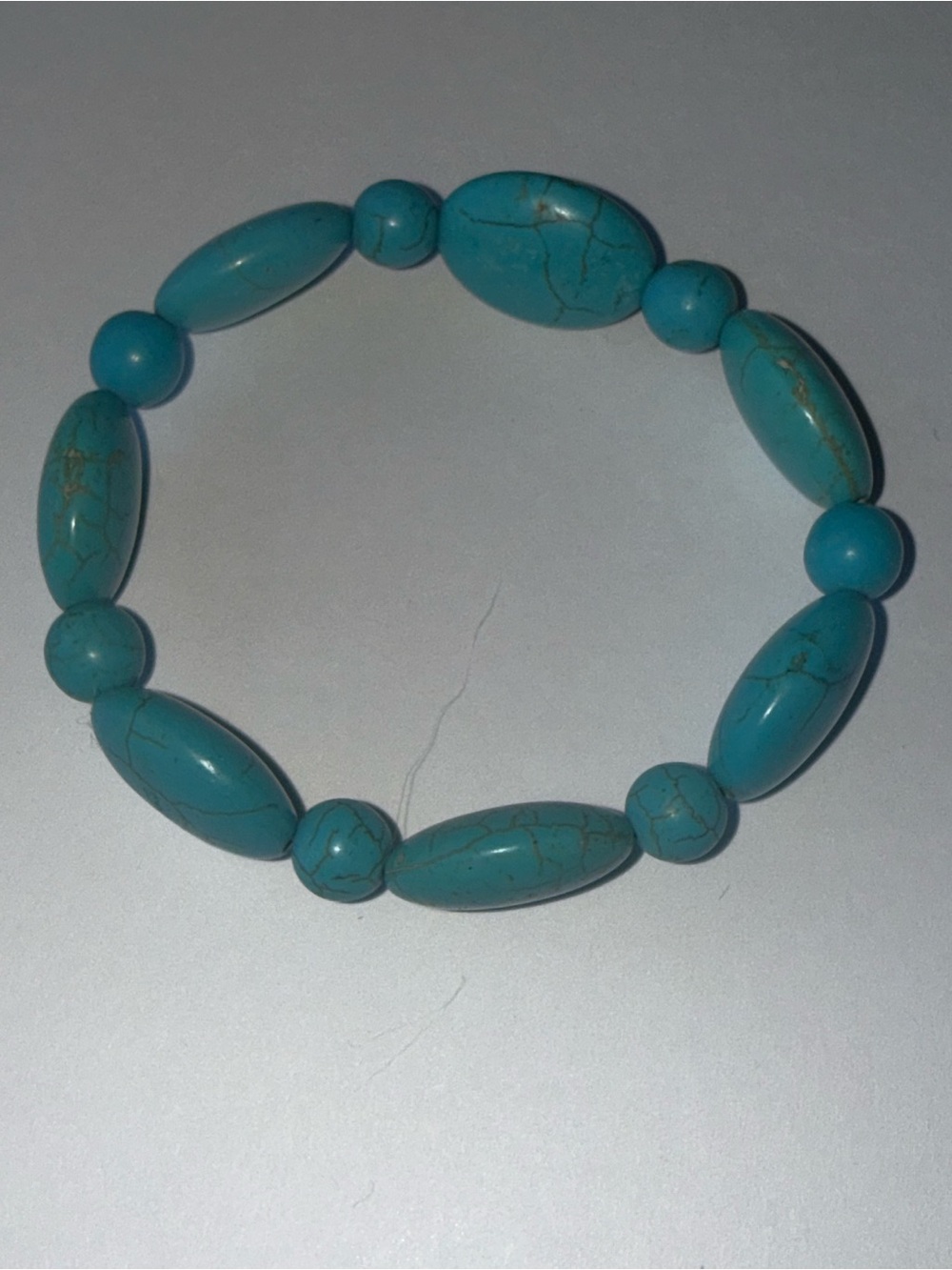 Turquoise Bead Stretch Bracelet - Blue